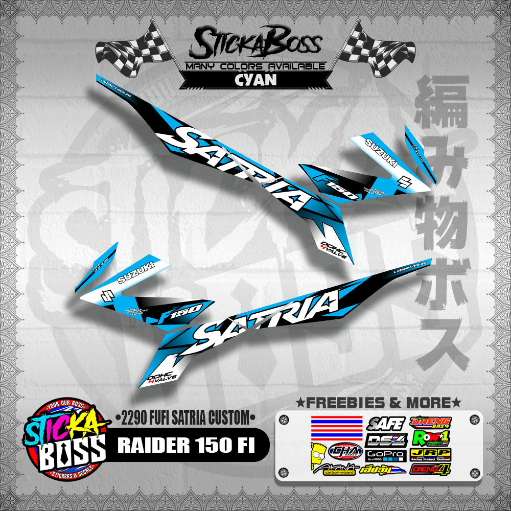 RAIDER 150 FI DECALS ( 2290 FUFI SATRIA CUSTOM )【WITH FREEBIES】