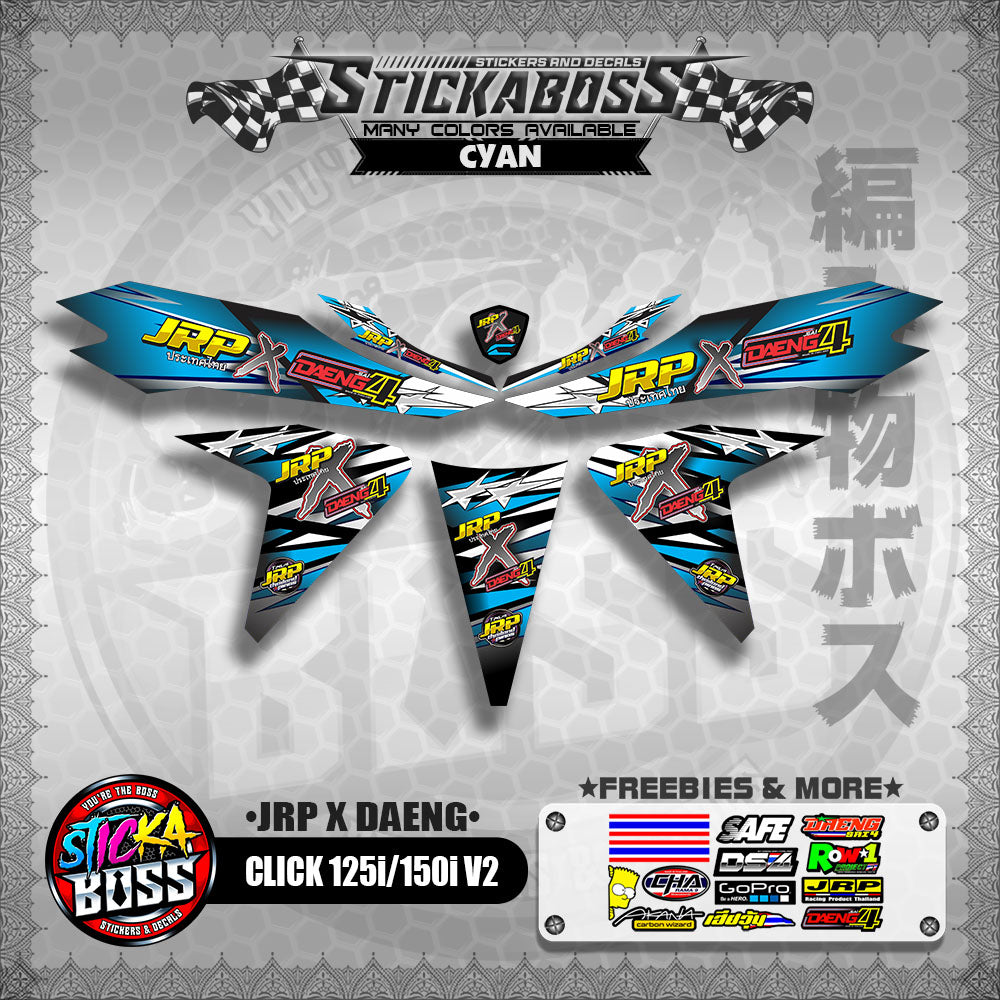 CLICK 125i / 150i V2 DECALS ( JRP X DAENG )【WITH FREEBIES】