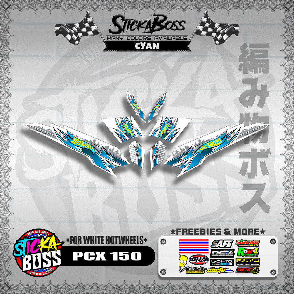 PCX 150 DECALS ( FOR WHITE HOTWHEELS )【WITH FREEBIES】