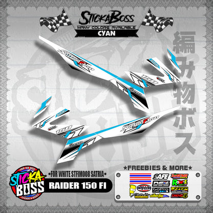 RAIDER 150 FI DECALS ( FOR WHITE STFIM008 SATRIA ) [ PREMIUM GLOSSY LAMINATED ]【WITH FREEBIES】