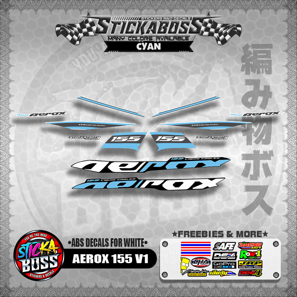 AEROX 155 V1 DECALS ( ABS DECALS FOR WHITE ) 【WITH FREEBIES】