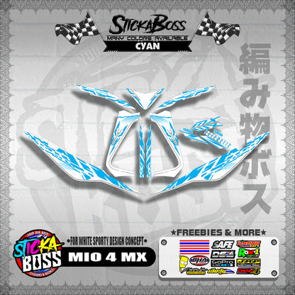 MIO 4 MX DECALS ( FOR WHITE SPORTY DESIGN CONCEPT )【WITH FREEBIES】