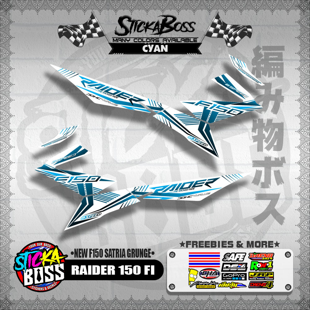 RAIDER 150 FI MALAYSIAN DECALS ( NEW F150 SATRIA GRUNGE )【WITH FREEBIES】