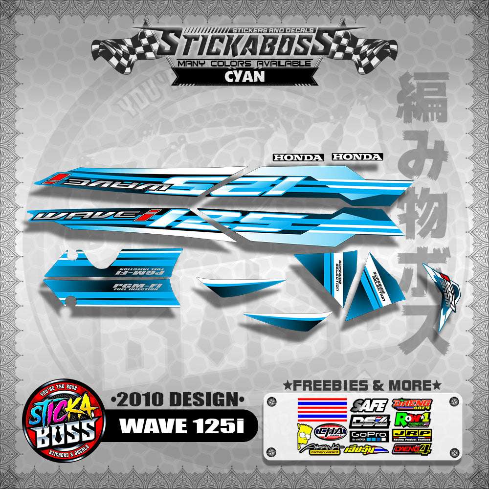 WAVE 125i STOCK DECALS ( 2010 DESIGN )【WITH FREEBIES】