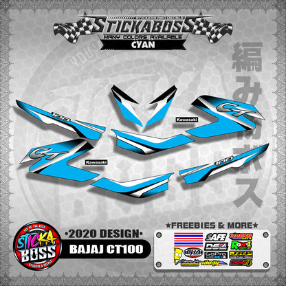 BAJAJ CT100 STOCK DECALS ( 2020 DESIGN )【WITH FREEBIES】