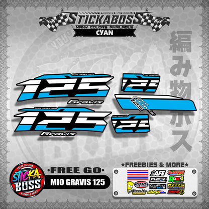 MIO GRAVIS 125 STOCK DECALS  ( FREE GO )【WITH FREEBIES】