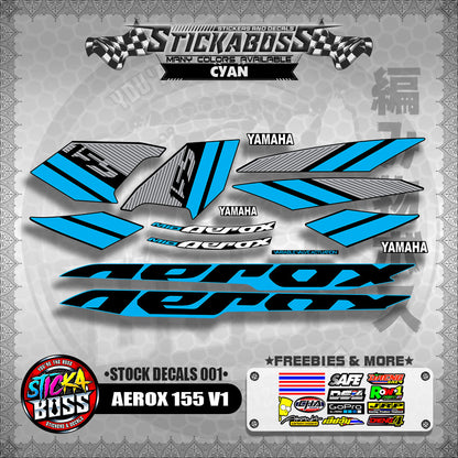 AEROX 155 V1 ( STOCK DECALS 001 )【WITH FREEBIES】