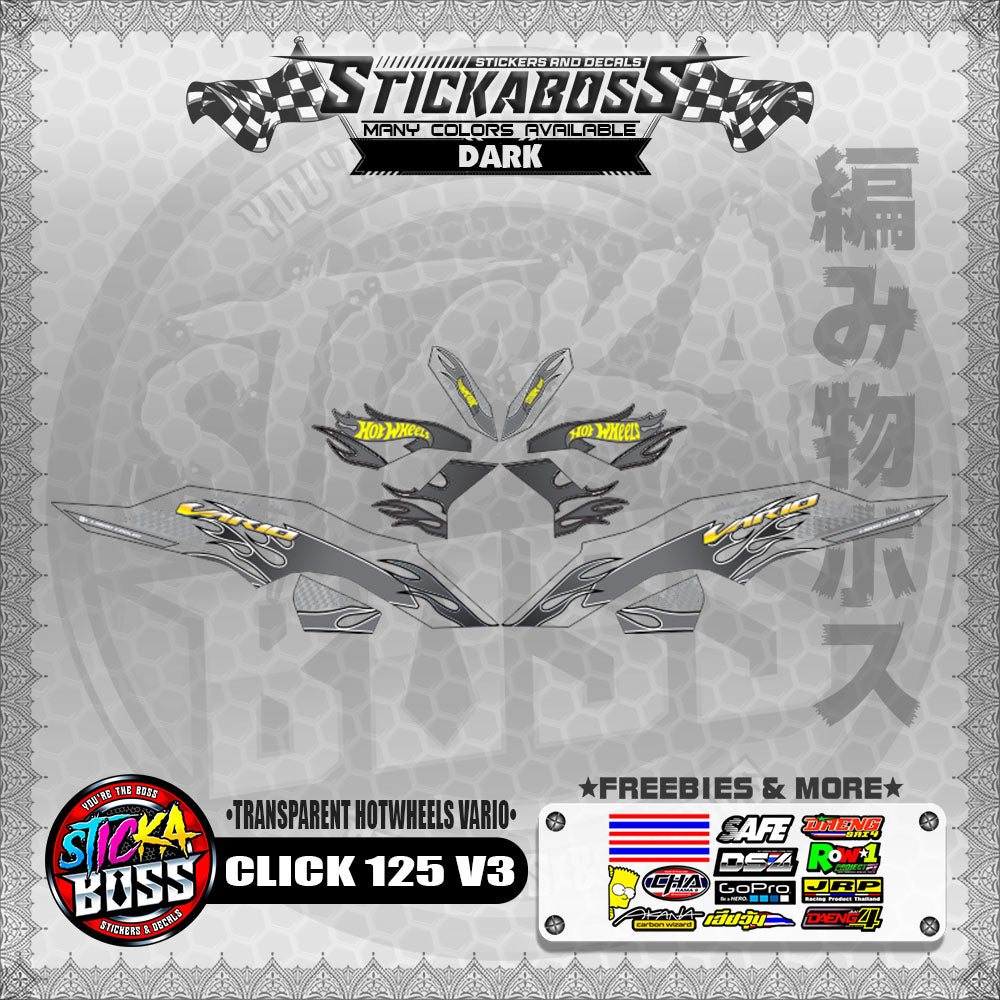 [PREMIUM UV PRINT ] TRANSPARENT CLICK 125 V3 DECALS ( HOTWHEELS VARIO )【WITH FREEBIES】