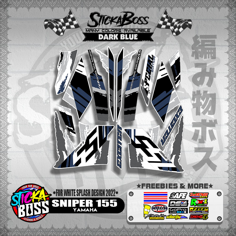 SNIPER 155 NEW STOCK DECALS ( FOR WHITE SPLASH DESIGN 2022 )【WITH FREEBIES】