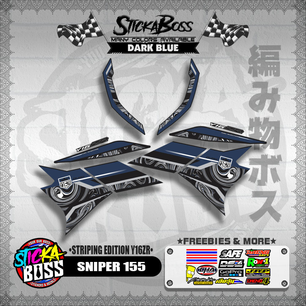 SNIPER 155 DECALS ( STRIPING EDITION Y16ZR ) [ PREMIUM GLOSSY LAMINATED ]【WITH FREEBIES】