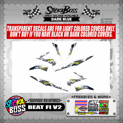 BEAT FI V2 DECALS ( TRANSPARENT NEW HOTWHEELS )【WITH FREEBIES】