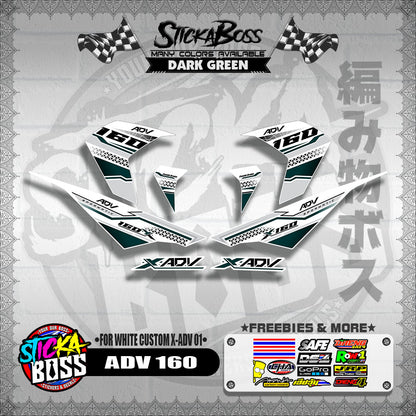 ADV 160 DECALS ( FOR WHITE CUSTOM X-ADV 01 )【WITH FREEBIES】