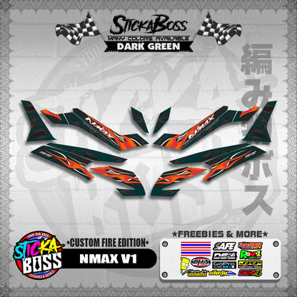 NMAX V1 DECALS ( CUSTOM FIRE EDITION )【WITH FREEBIES】