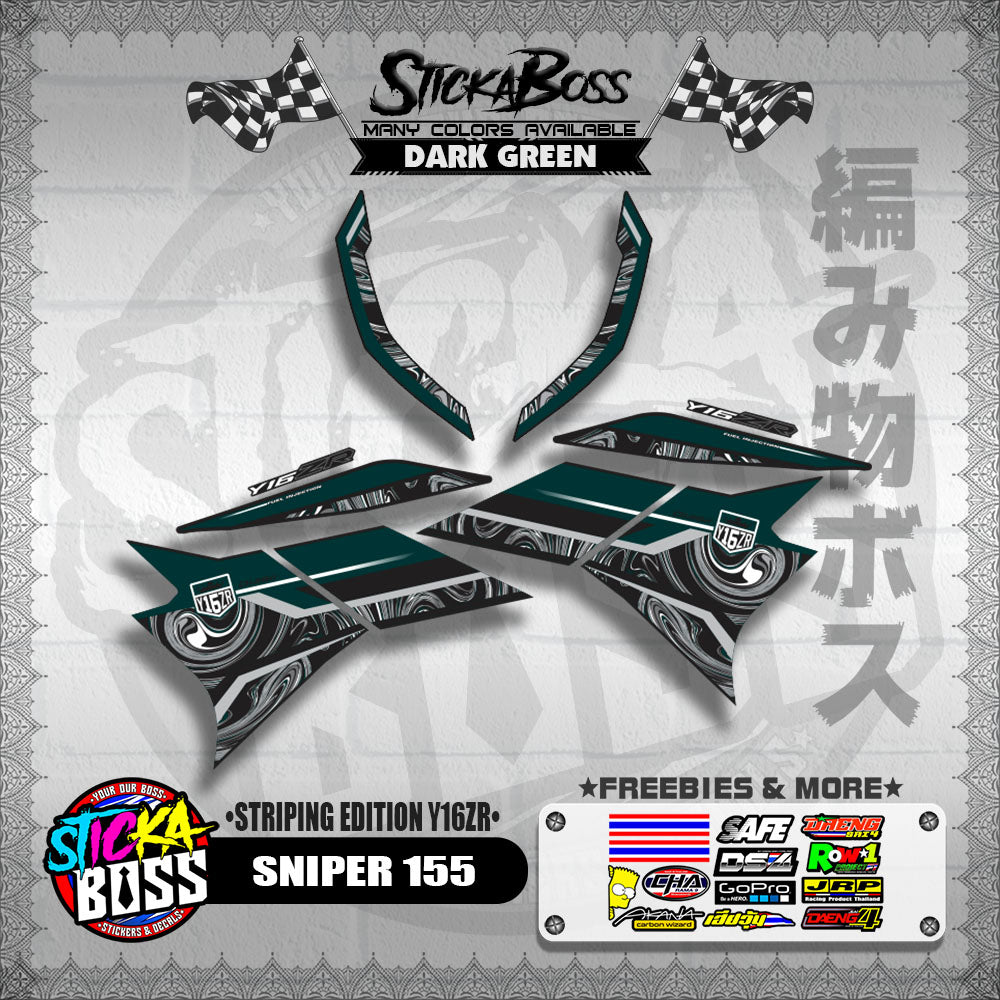 SNIPER 155 DECALS ( STRIPING EDITION Y16ZR ) [ PREMIUM GLOSSY LAMINATED ]【WITH FREEBIES】