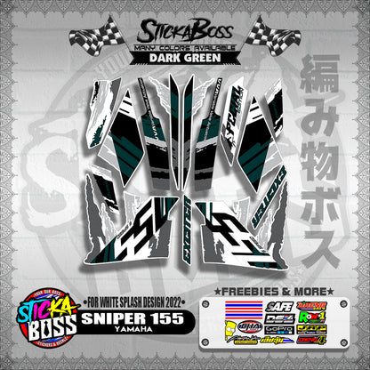 SNIPER 155 NEW STOCK DECALS ( FOR WHITE SPLASH DESIGN 2022 )【WITH FREEBIES】