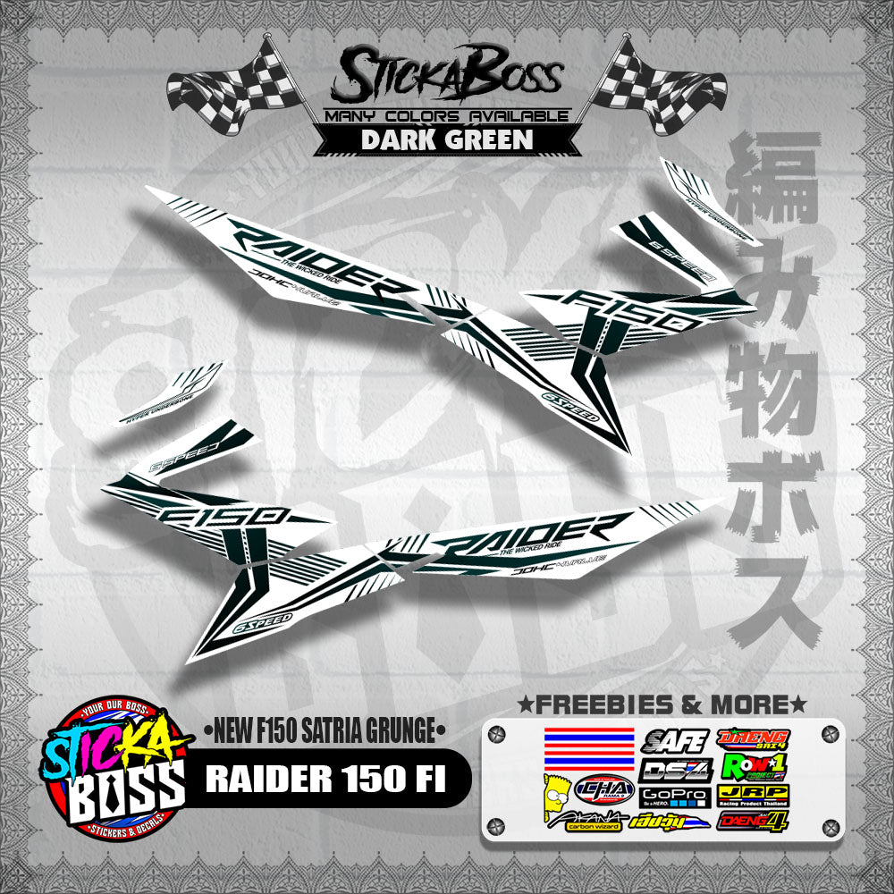 RAIDER 150 FI MALAYSIAN DECALS ( NEW F150 SATRIA GRUNGE )【WITH FREEBIES】