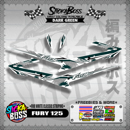 FURY 125 DECALS ( FOR WHITE CLASSIC STRIPING )【WITH FREEBIES】