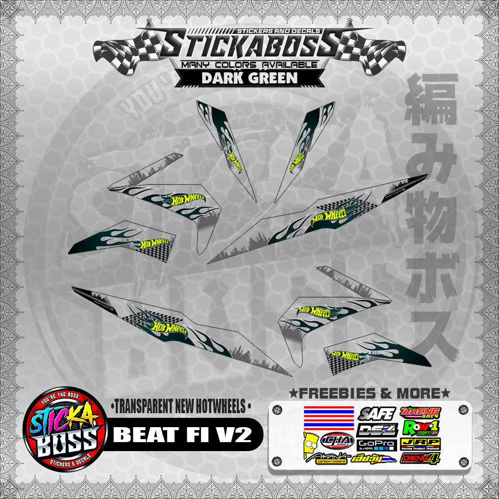 【PREMIUM UV PRINT】TRANSPARENT BEAT FI V2 DECALS ( NEW HOTWHEELS )【WITH FREEBIES】