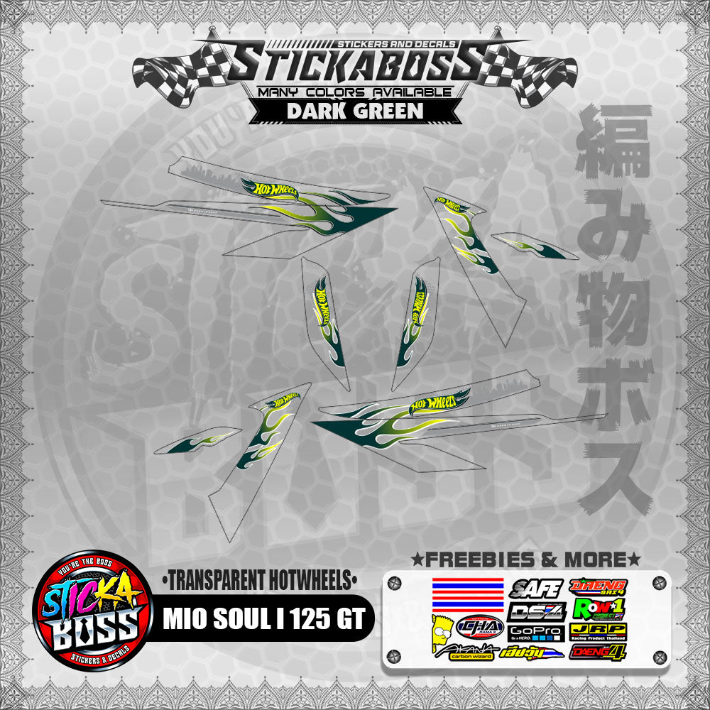 【PREMIUM UV PRINT】TRANSPARENT MIO SOUL I 125 GT DECALS ( TRANSPARENT HOTWHEELS )【WITH FREEBIES】