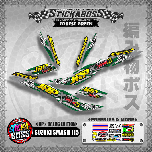 Suzuki Smash 115 (JRP x DAENG EDITION) FOREST GREEN - Sticker Decals【PREMIUM GLOSSY LAMINATED】