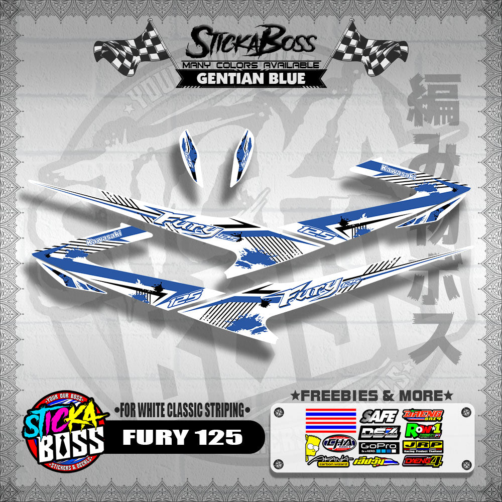 FURY 125 DECALS ( FOR WHITE CLASSIC STRIPING )【WITH FREEBIES】