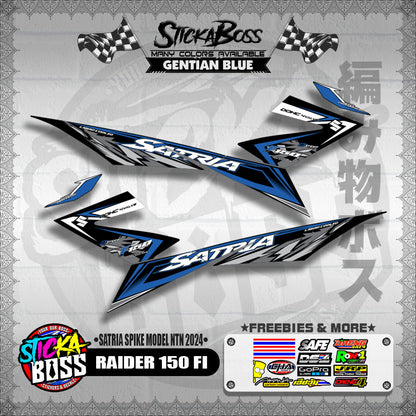 RAIDER 150 Fi DECALS ( SATRIA SPIKE MODEL NTN 2024 ) [ PREMIUM GLOSSY LAMINATED ]【WITH FREEBIES】