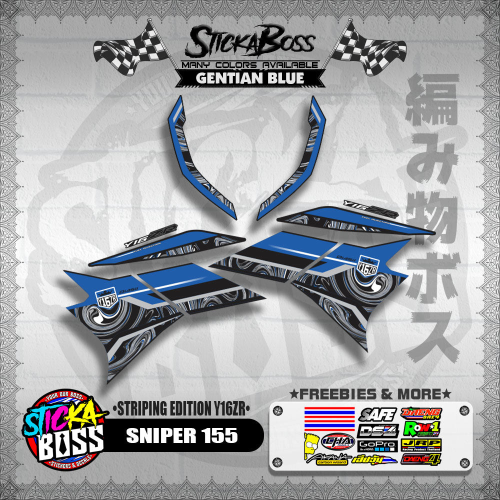 SNIPER 155 DECALS ( STRIPING EDITION Y16ZR ) [ PREMIUM GLOSSY LAMINATED ]【WITH FREEBIES】