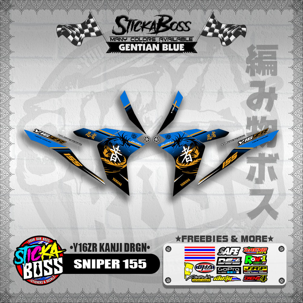 SNIPER 155 DECALS ( Y16ZR KANJI DRGN )【WITH FREEBIES】