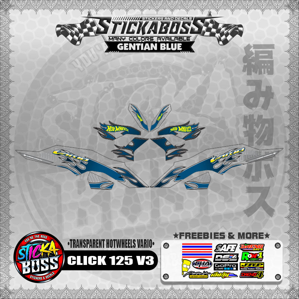 [PREMIUM UV PRINT ] TRANSPARENT CLICK 125 V3 DECALS ( HOTWHEELS VARIO )【WITH FREEBIES】