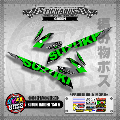 Suzuki Raider 150 Fi Decals GREEN ( MotoGP Racing Design )【WITH FREEBIES】