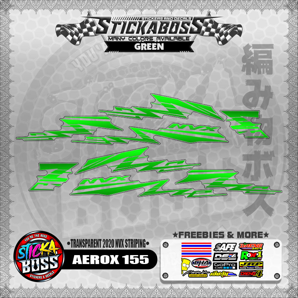 【PREMIUM UV PRINT】TRANSPARENT AEROX 155 DECALS ( 2020 NVX STRIPING )【WITH FREEBIES】