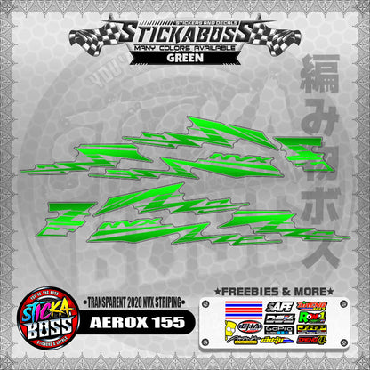 【PREMIUM UV PRINT】TRANSPARENT AEROX 155 DECALS ( 2020 NVX STRIPING )【WITH FREEBIES】