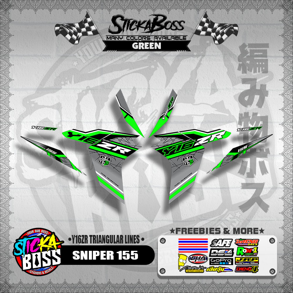 SNIPER 155 DECALS ( Y16ZR TRIANGULAR LINES )【WITH FREEBIES】