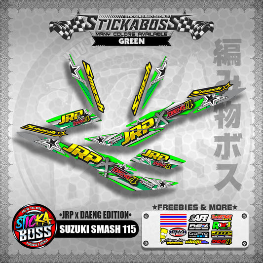 Suzuki Smash 115 (JRP x DAENG EDITION) GREEN - Sticker Decals【PREMIUM GLOSSY LAMINATED】