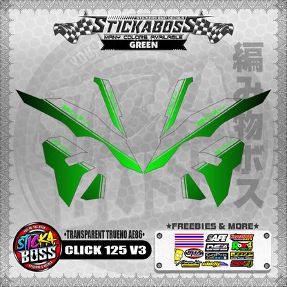 【PREMIUM UV PRINT】TRANSPARENT CLICK 125 V3 DECALS ( TRUENO AE86 )【WITH FREEBIES】