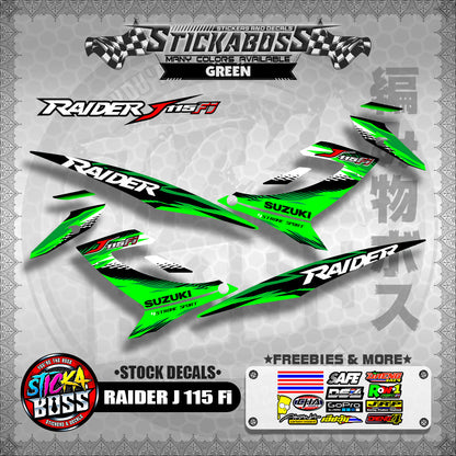 RAIDER J 115 Fi Stock Decals [ASSORTED COLORS]【PREMIUM GLOSSY LAMINATED】