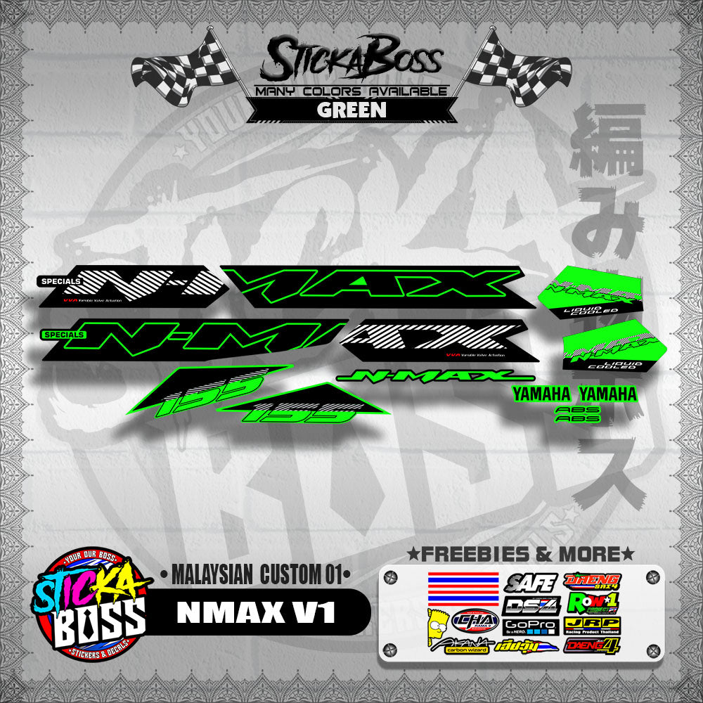 NMAX V1 DECALS ( MALAYSIAN  CUSTOM 01 )【WITH FREEBIES】