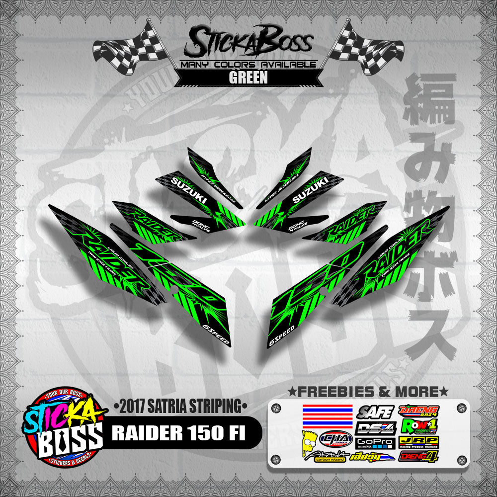 RAIDER 150 FI DECALS ( 2017 SATRIA STRIPING )【WITH FREEBIES】