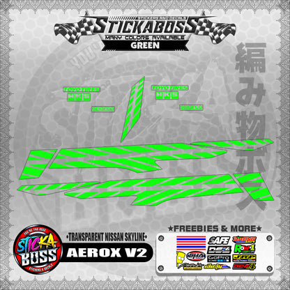 【PREMIUM UV PRINT】TRANSPARENT AEROX V2 DECALS (NISSAN SKYLINE )【WITH FREEBIES】