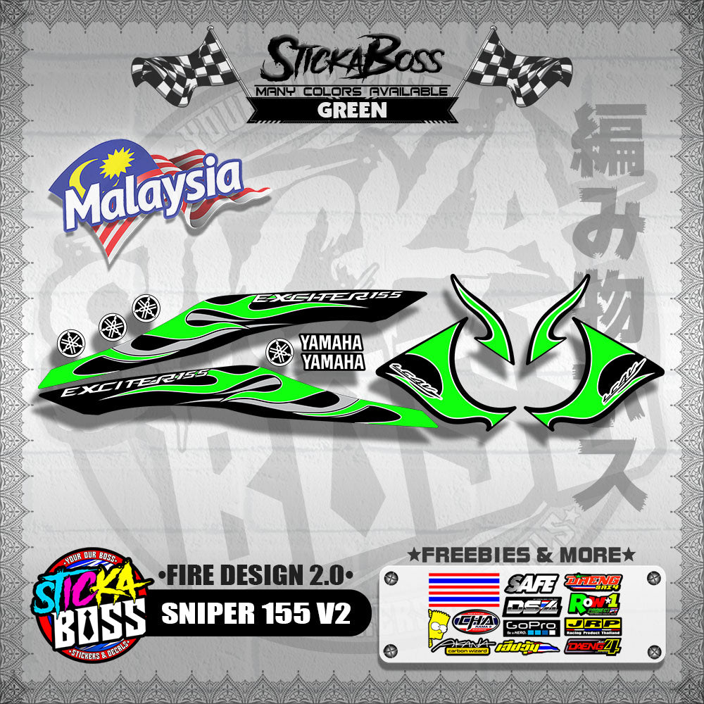 SNIPER 155 V2 MALAYSIAN DECALS ( FIRE DESIGN 2.0 )【WITH FREEBIES】