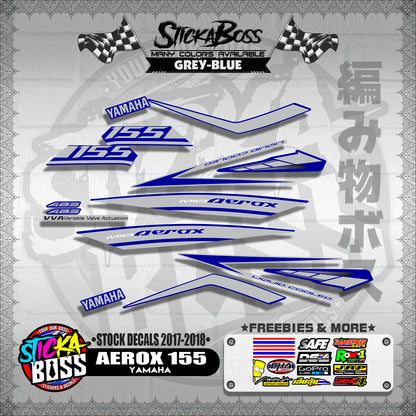 AEROX 155 ( STOCK DECALS 2017 - 2018 )【WITH FREEBIES】