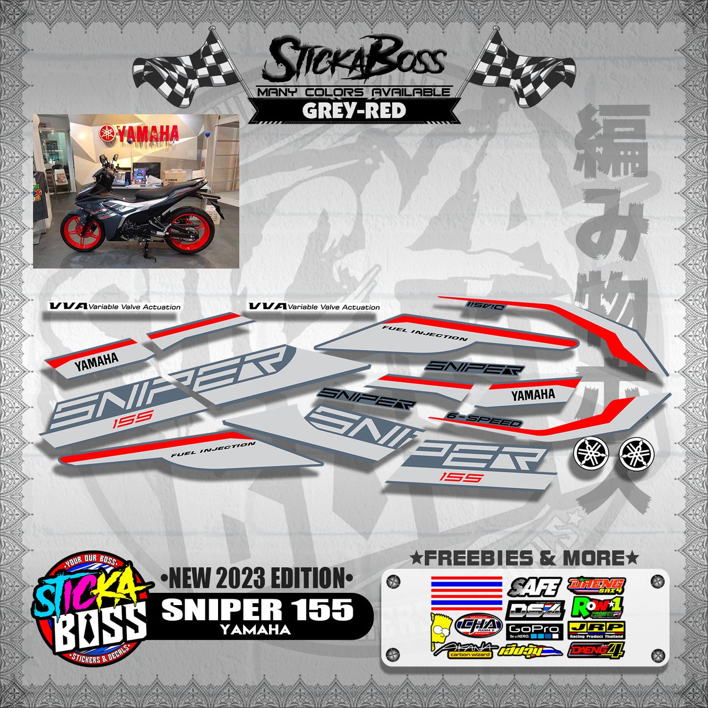 SNIPER 155 DECALS ( NEW 2023 EDITION )【WITH FREEBIES】