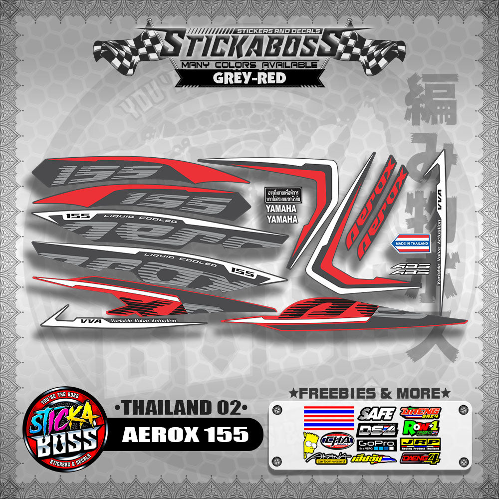 AEROX 155 2020 STOCK DECALS ( THAILAND 02 )【WITH FREEBIES】