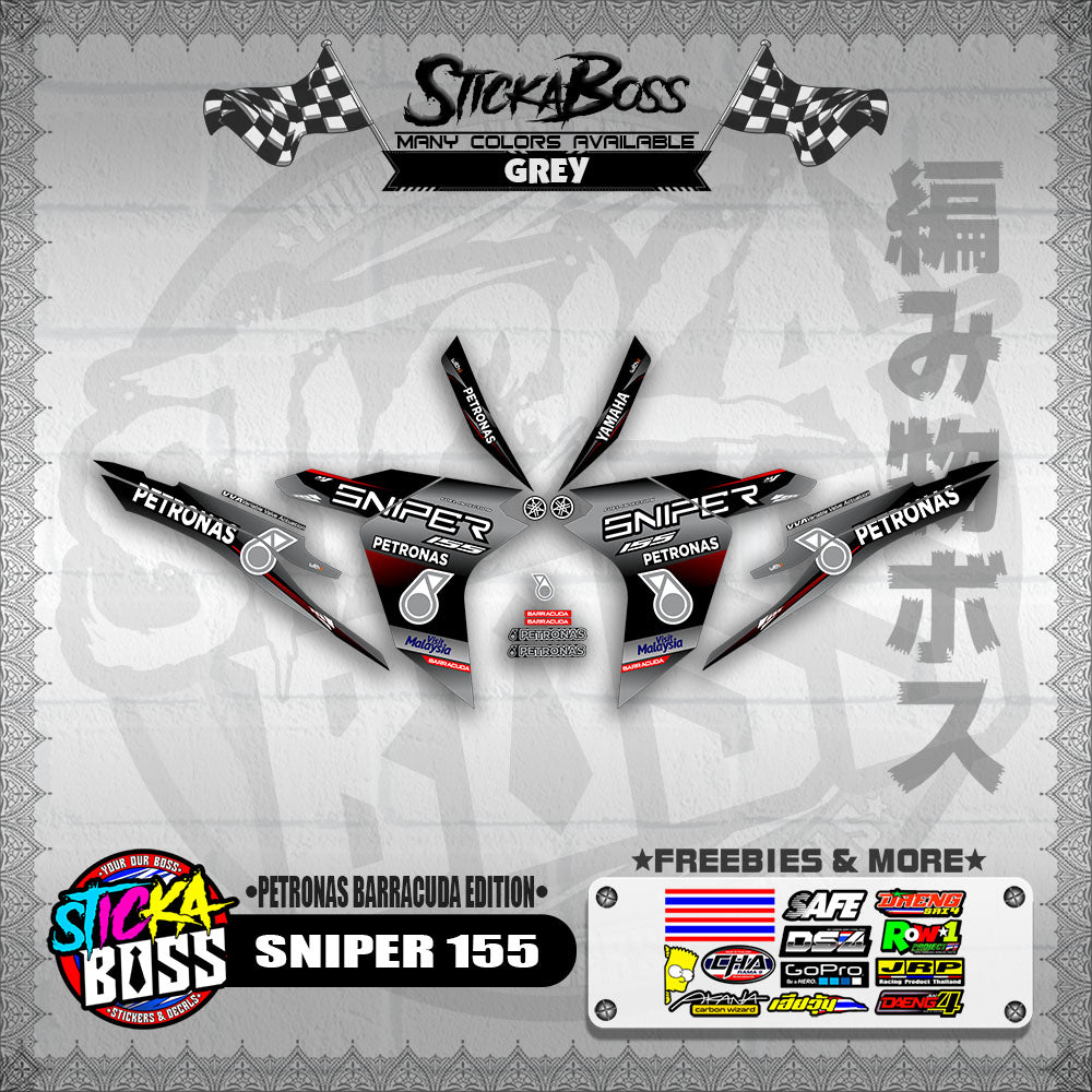 SNIPER 155 DECALS ( PETRONAS BARRACUDA EDITION )【WITH FREEBIES】