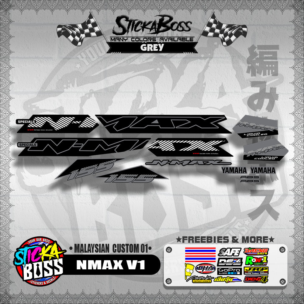 NMAX V1 DECALS ( MALAYSIAN  CUSTOM 01 )【WITH FREEBIES】