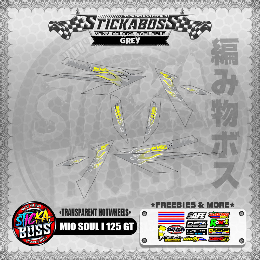 【PREMIUM UV PRINT】TRANSPARENT MIO SOUL I 125 GT DECALS ( TRANSPARENT HOTWHEELS )【WITH FREEBIES】