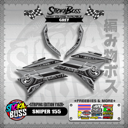 SNIPER 155 DECALS ( STRIPING EDITION Y16ZR ) [ PREMIUM GLOSSY LAMINATED ]【WITH FREEBIES】