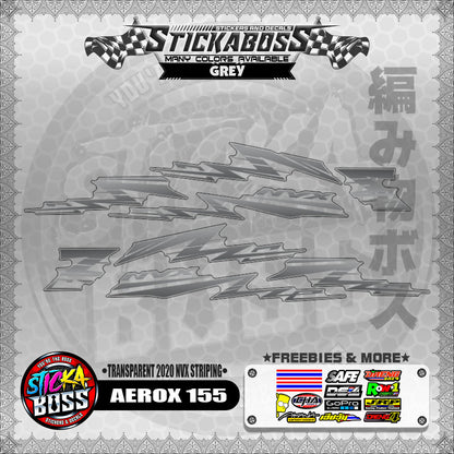 【PREMIUM UV PRINT】TRANSPARENT AEROX 155 DECALS ( 2020 NVX STRIPING )【WITH FREEBIES】