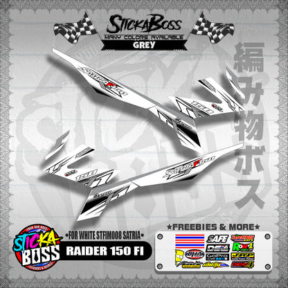 RAIDER 150 FI DECALS ( FOR WHITE STFIM008 SATRIA ) [ PREMIUM GLOSSY LAMINATED ]【WITH FREEBIES】