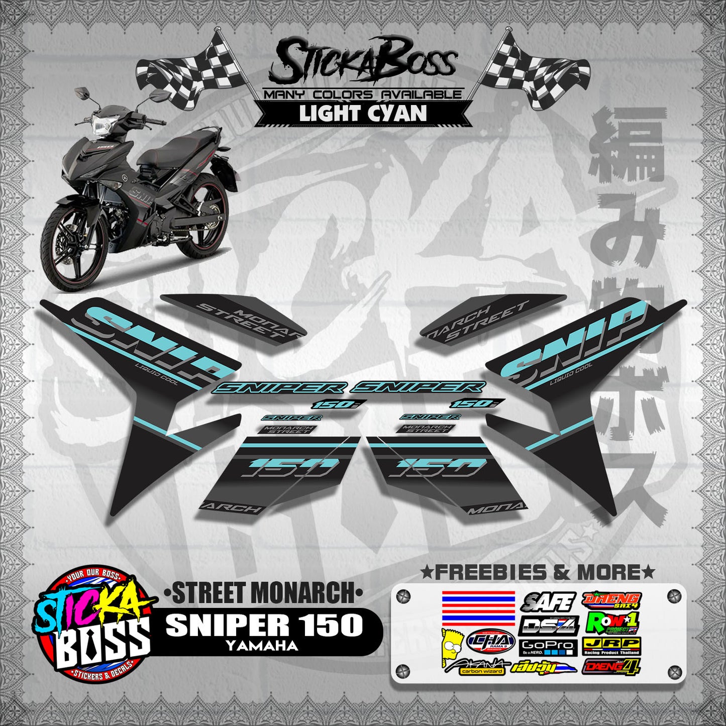 SNIPER 150 DECALS ( STREET MONARCH )【WITH FREEBIES】